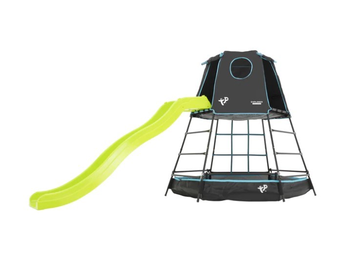 TP Explorer Metal Climbing Frame Black with Crazy Wavy Slide