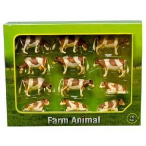 Kids Globe Brown and White Cows Pack of 12