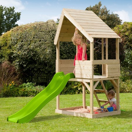 TP Wooden Lookout Tower Playhouse and Slide